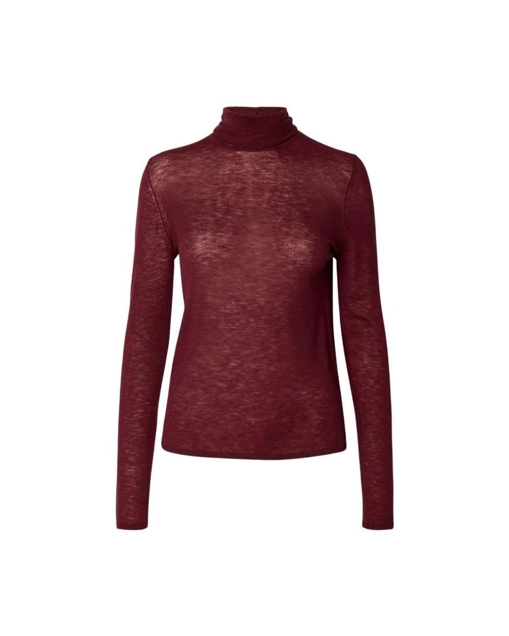 SELECTED Wendy Wool Ls Knit Roll Neck in het Red