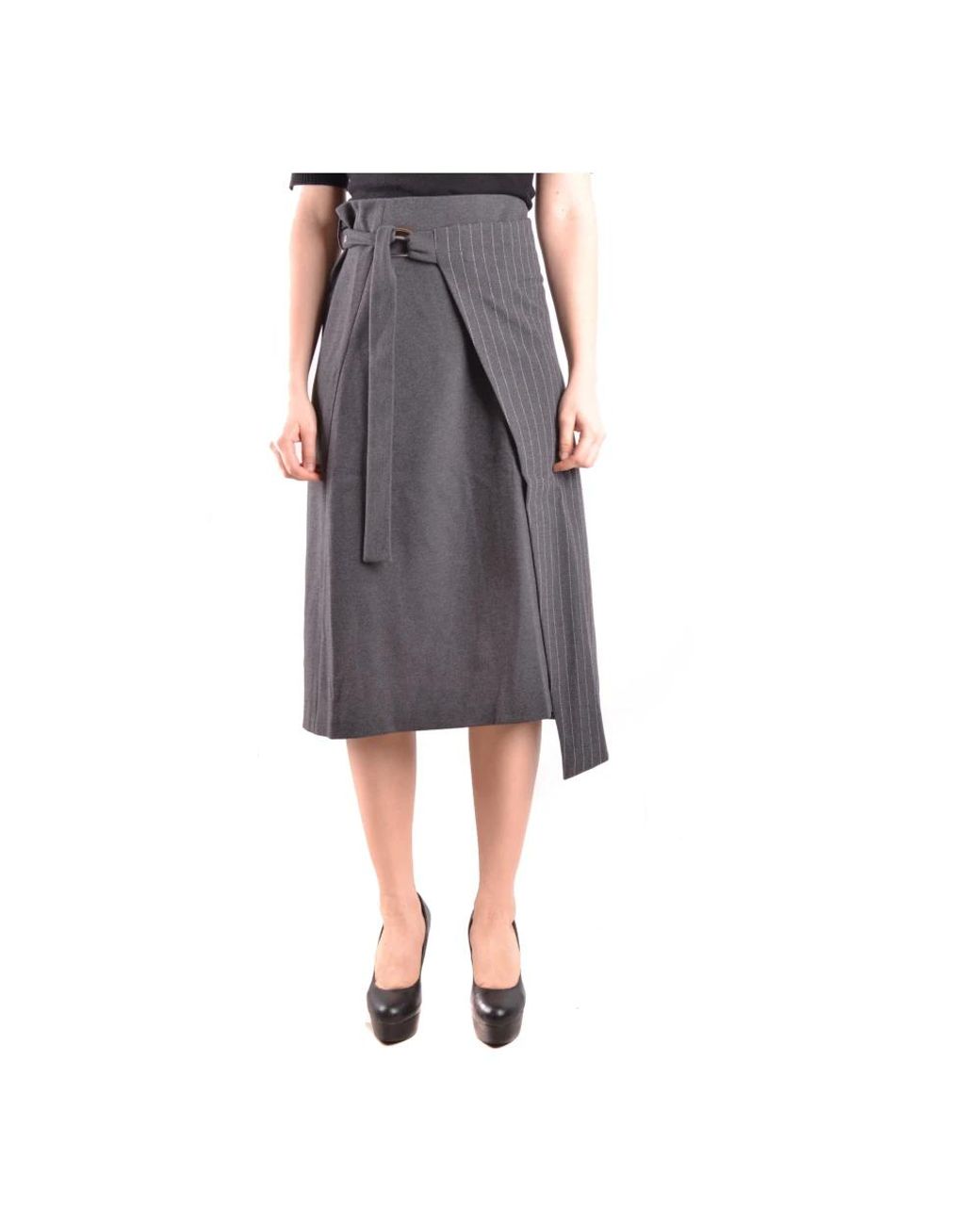 Pinko Gray Midi Skirts