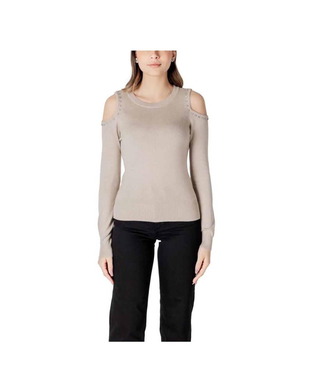 ONLY Natural Round-Neck Knitwear