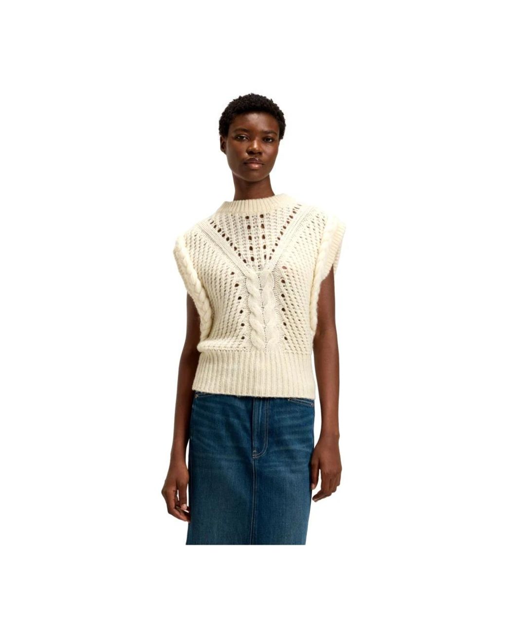 Boss White Round-Neck Knitwear