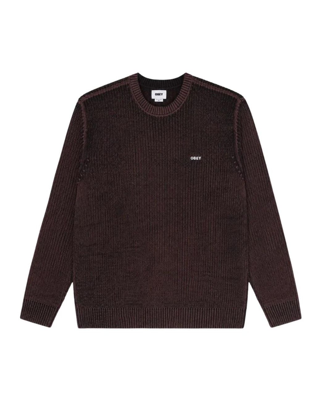 Obey Spray Effect Pullover in Brown für Herren