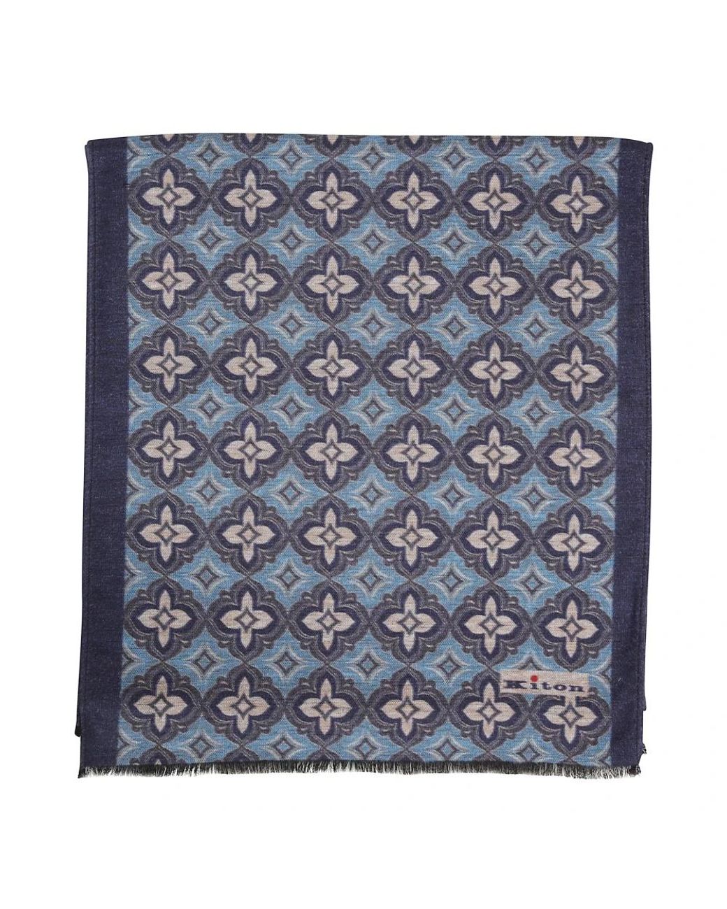 Kiton Blue Winter Scarves for men