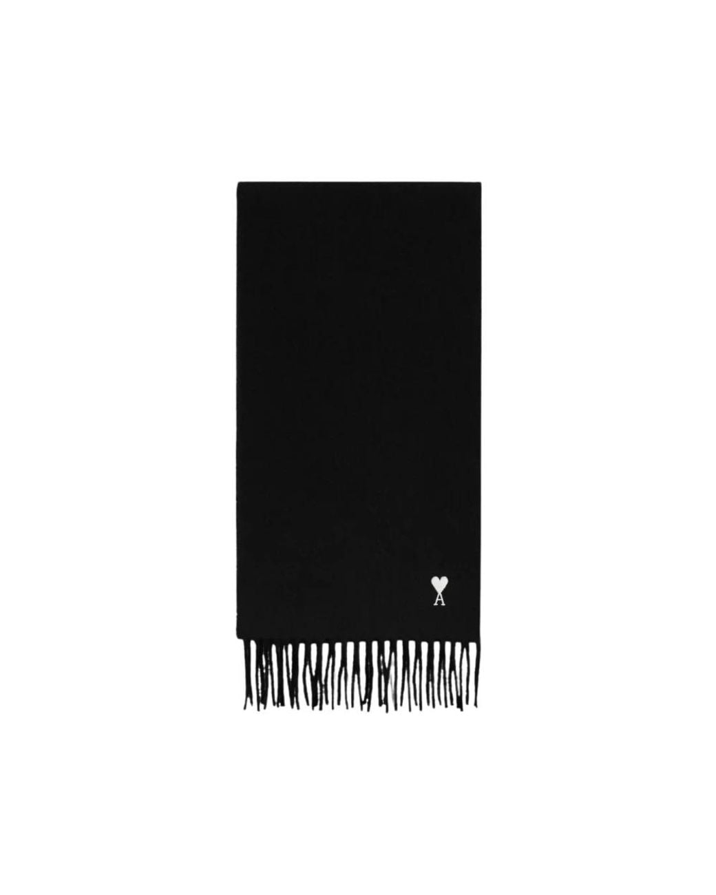 AMI Black Winter Scarves for men