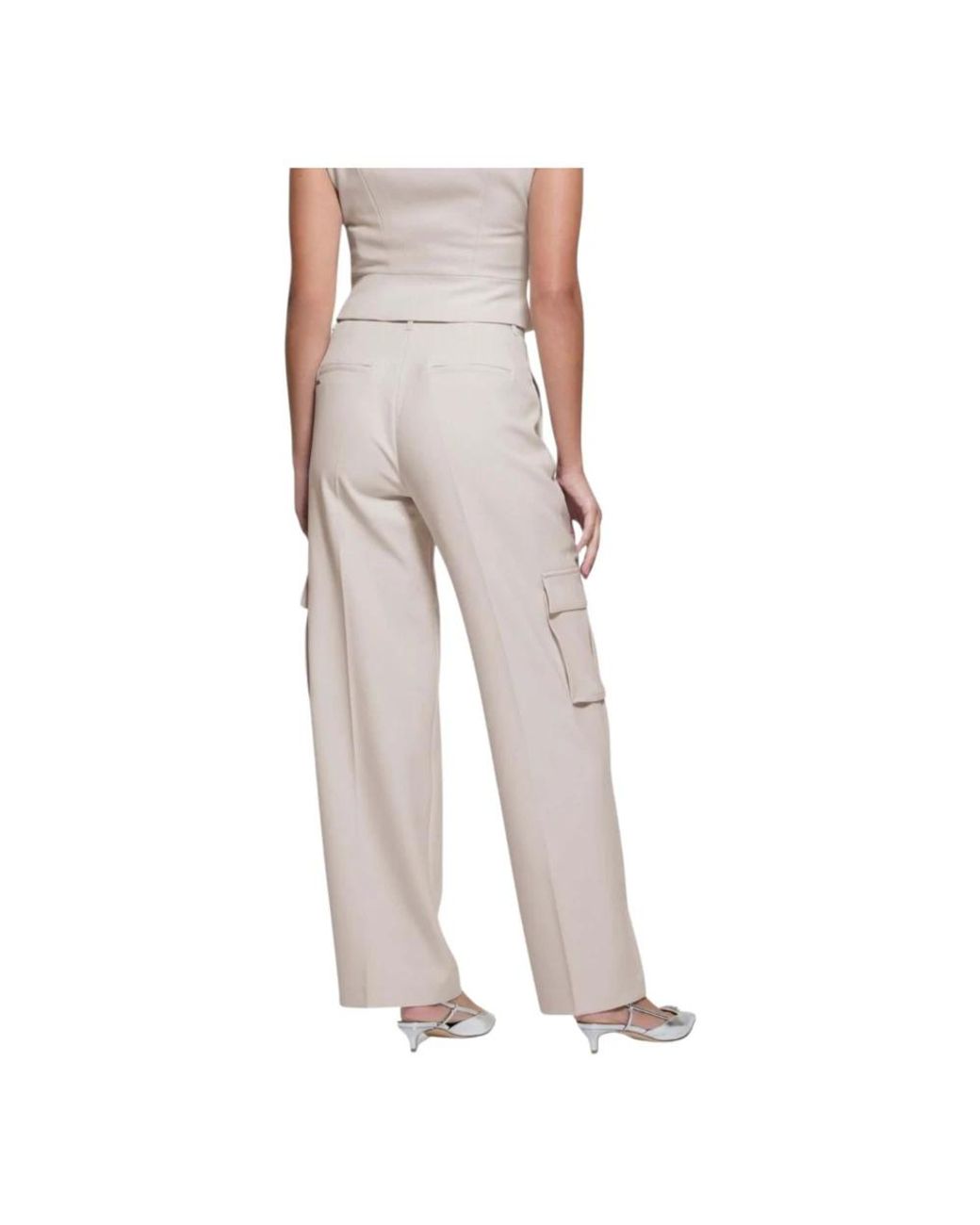 Guess Gray Straight Trousers