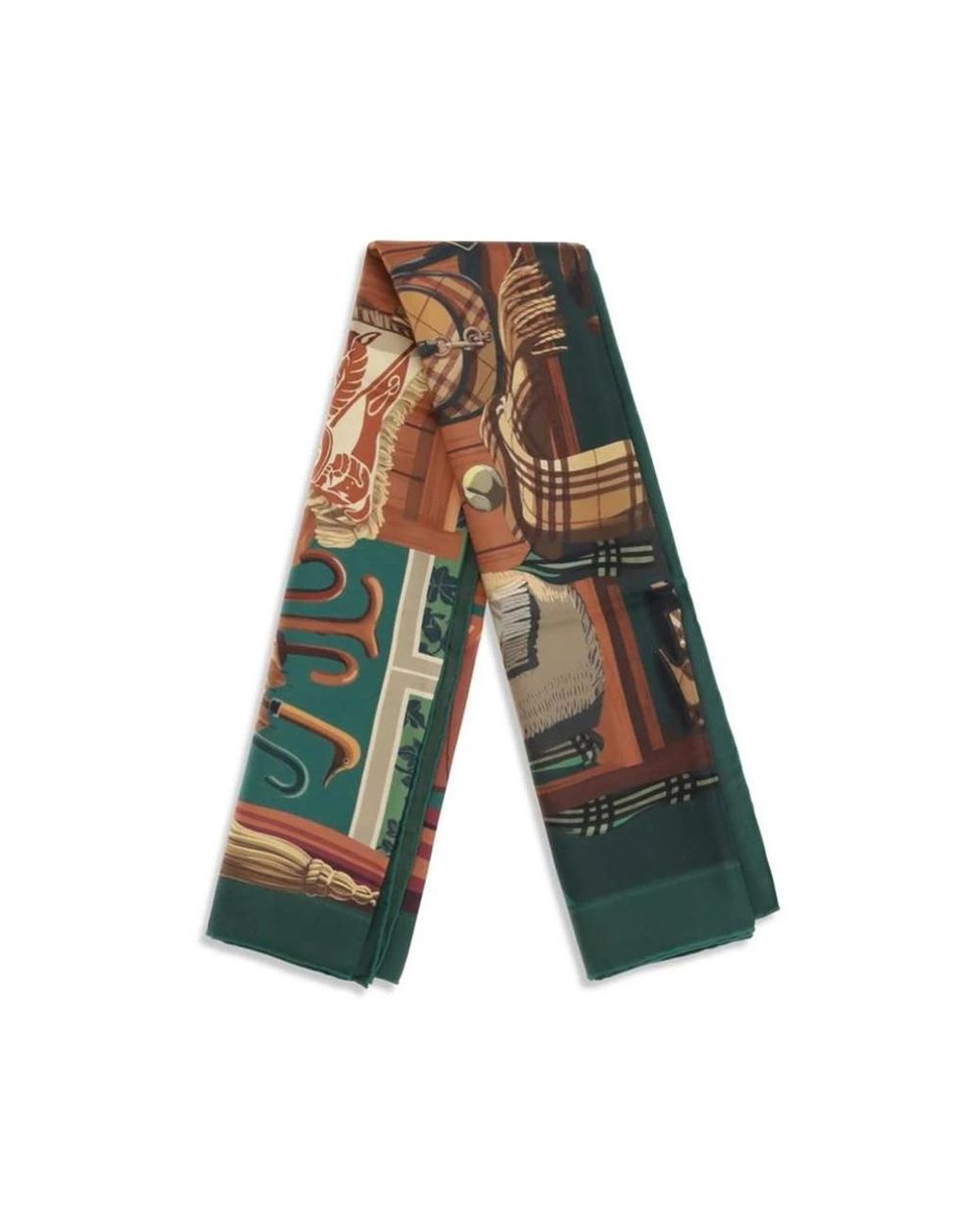 Burberry Green Silk Scarves