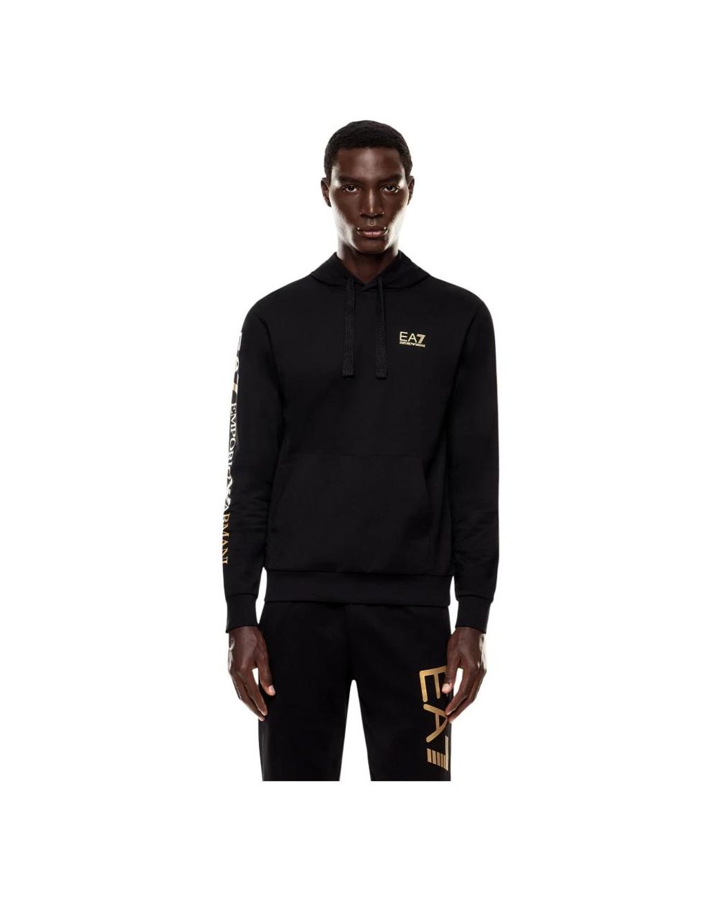 EA7 Black Hoodies for men