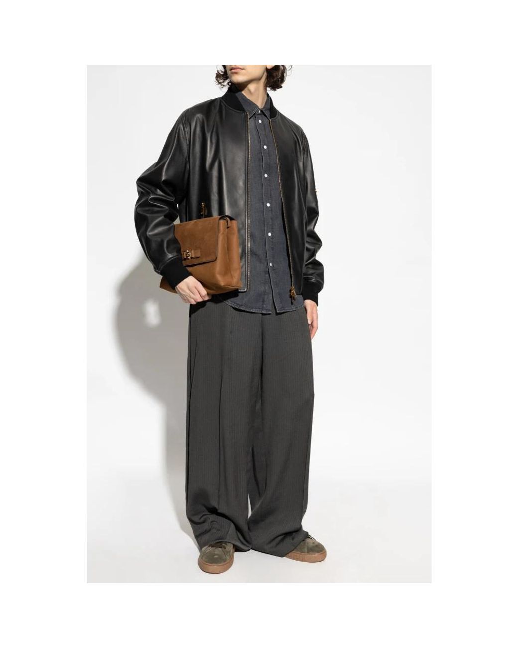 Versace Gray Denim Shirts for men