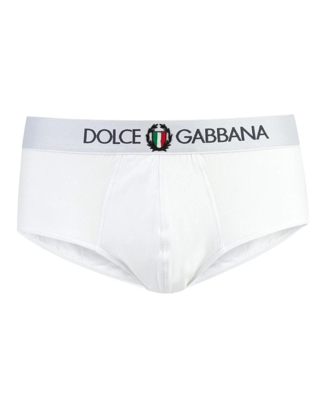Dolce & Gabbana Ondergoed ,Wit ,Katoen Logo Elastische Katoenen Briefs in het White voor heren