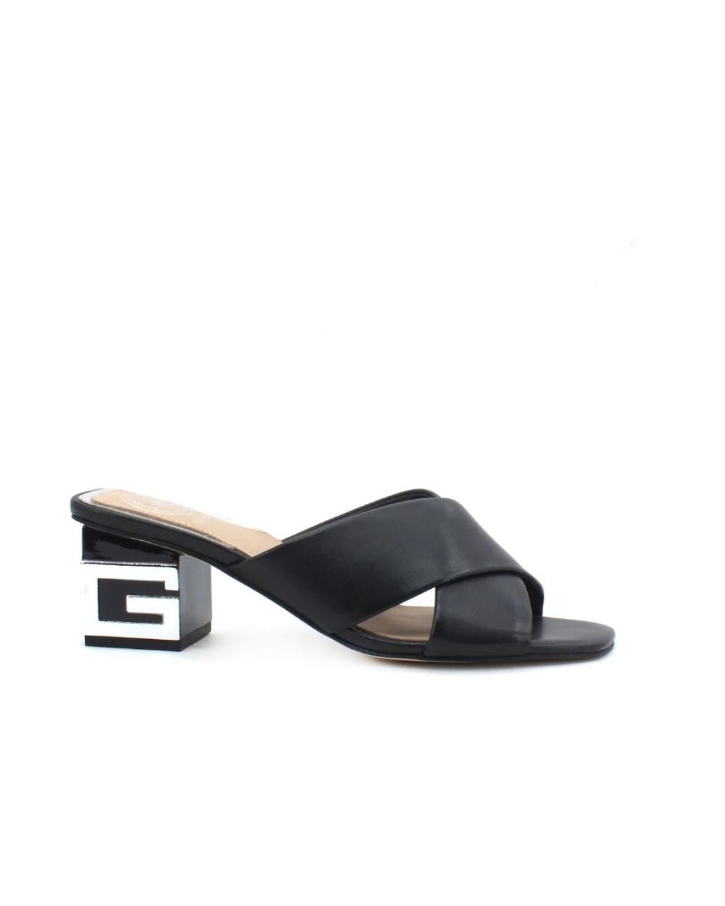 Guess Black Heeled Mules