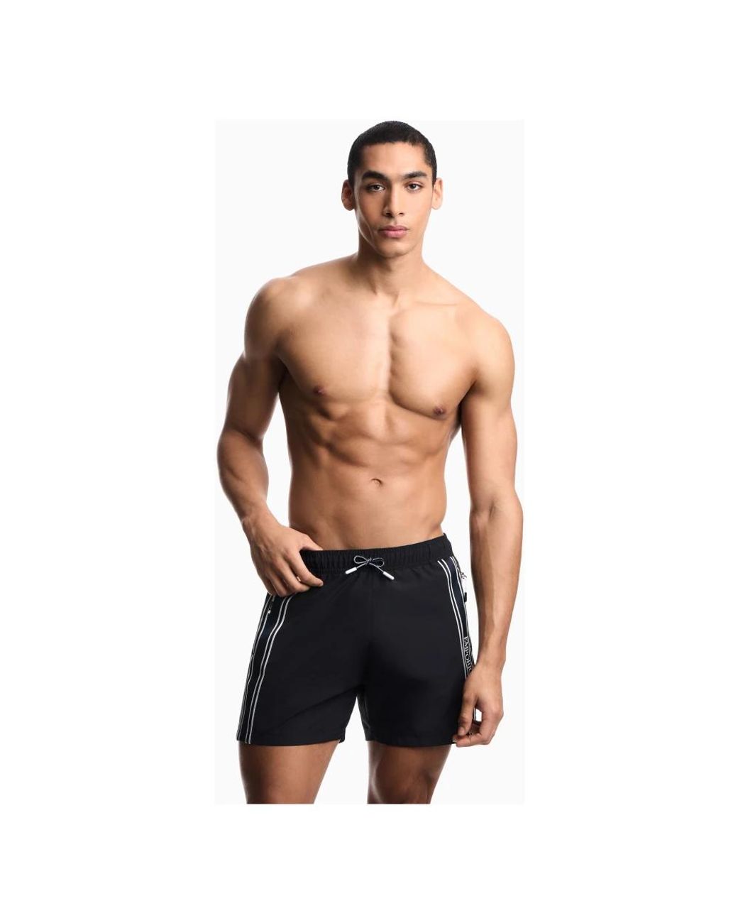 Emporio Armani Black Beachwear for men