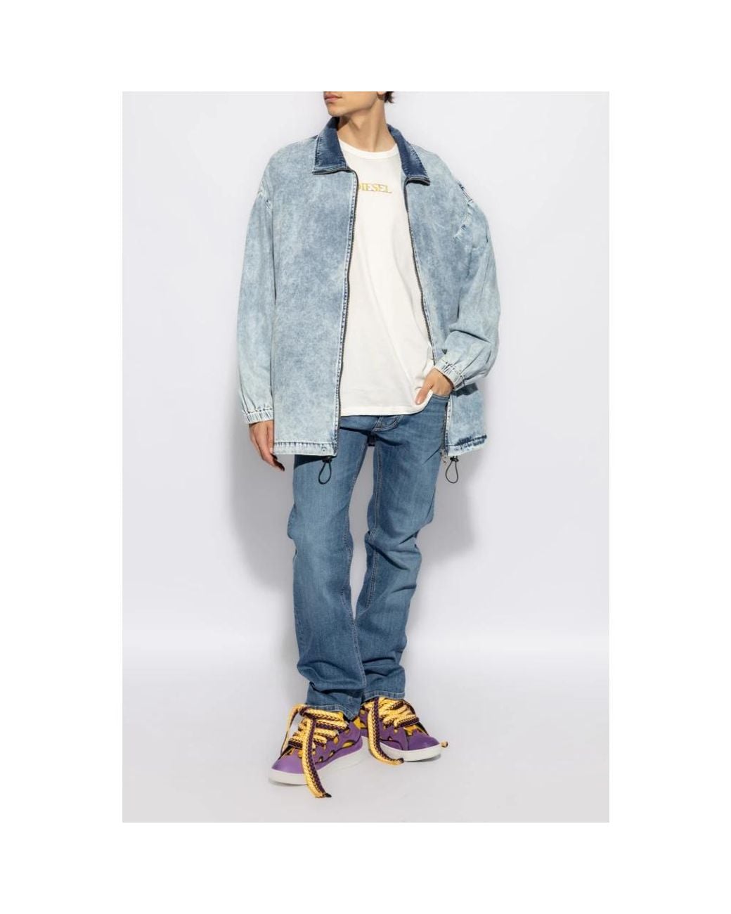 DIESEL Blue Straight Jeans for men