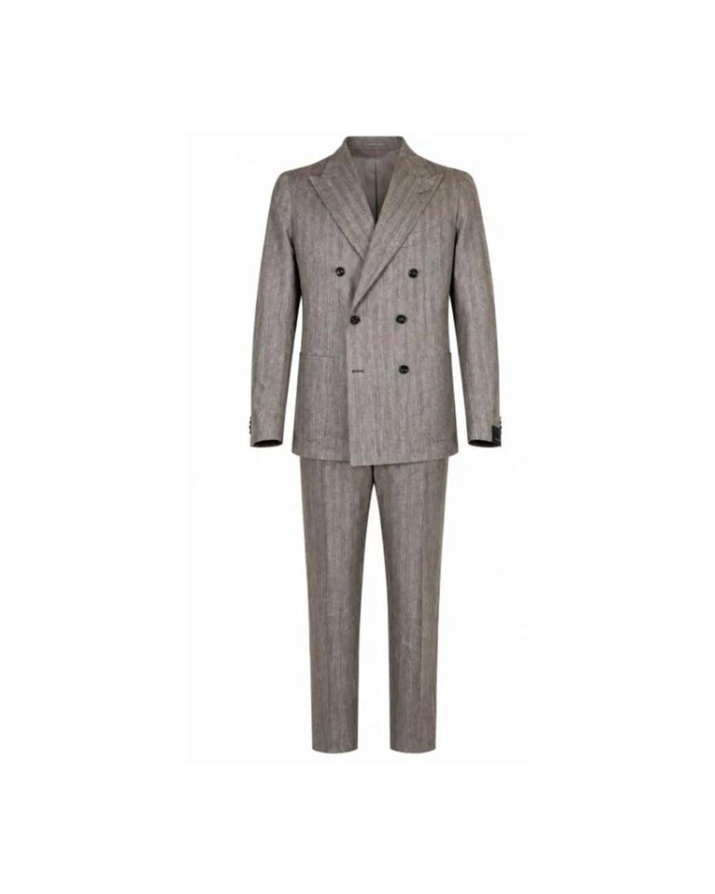 Tagliatore Gray Double Breasted Suits for men