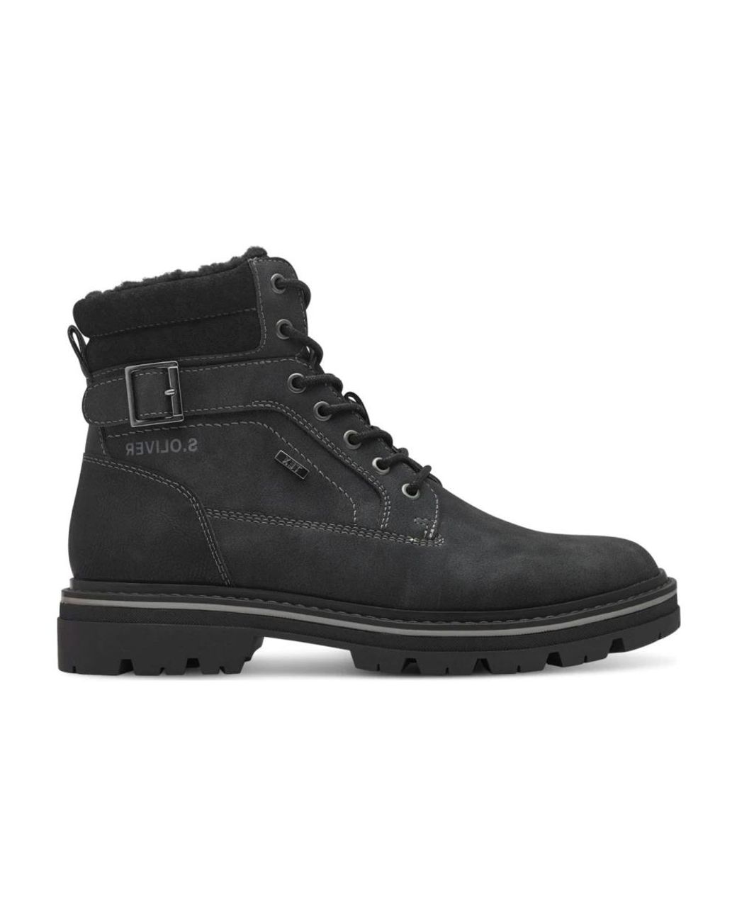 S.oliver Black Lace-Up Boots for men