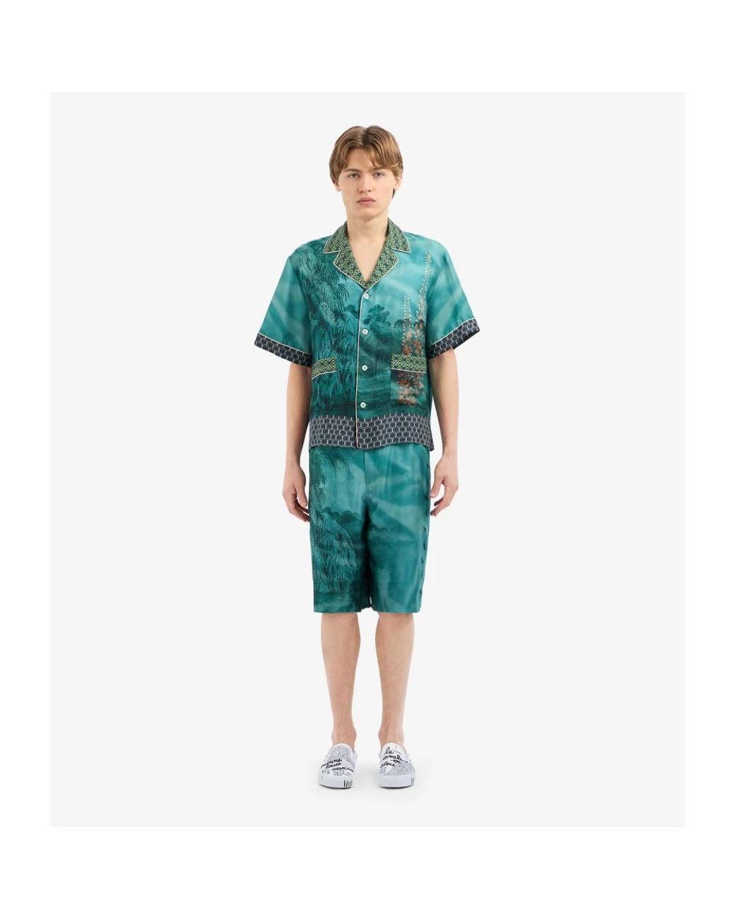 Pierre Louis Mascia Green Casual Shorts for men