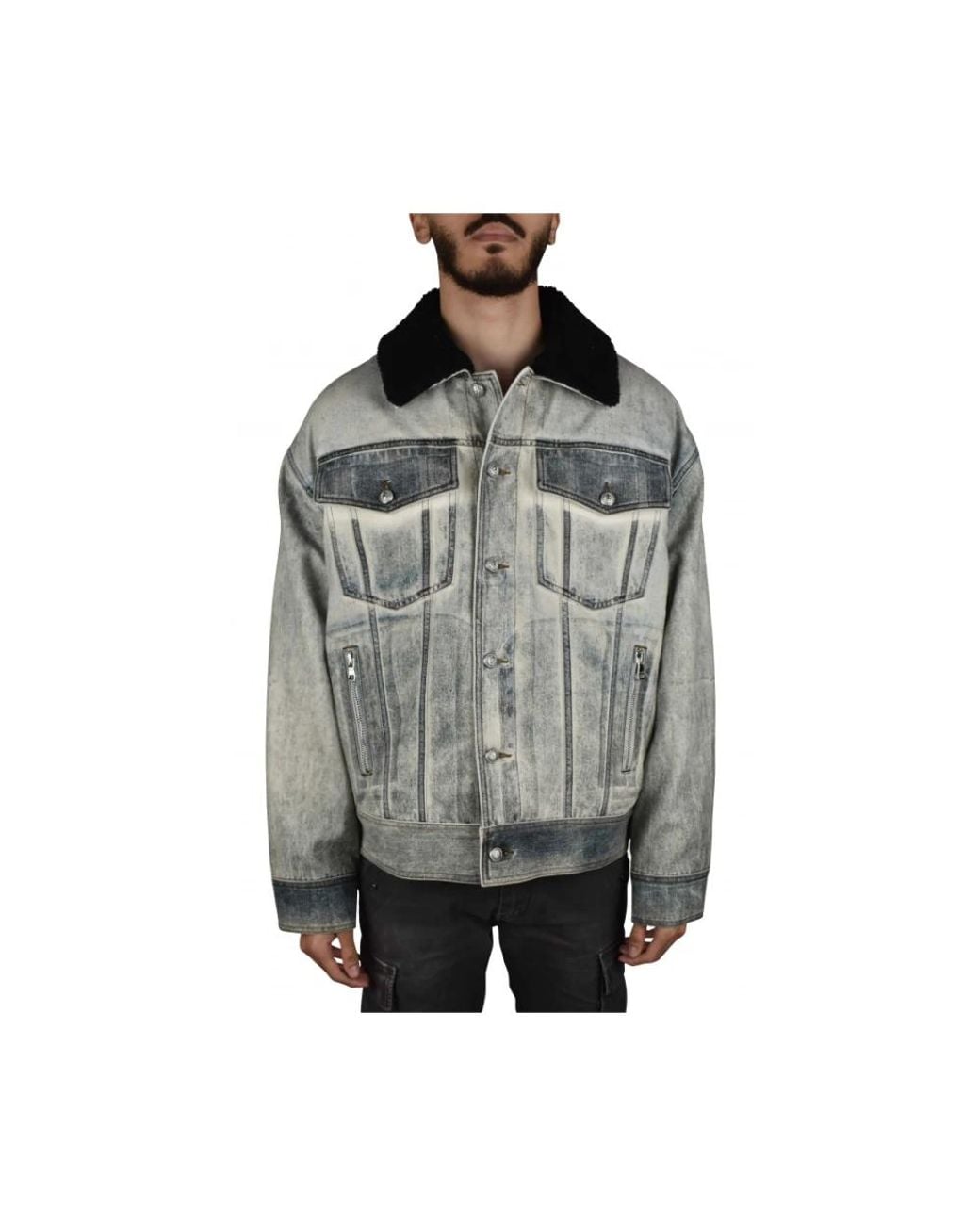 Jackets > denim jackets Balmain pour homme en coloris Gray