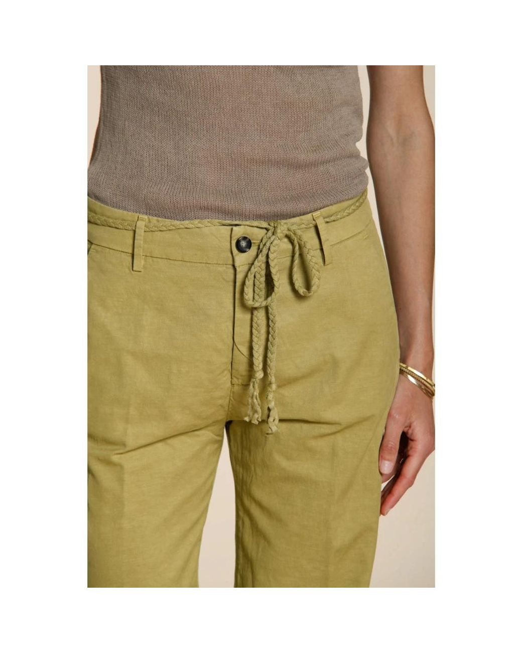 Mason's Green Straight Trousers