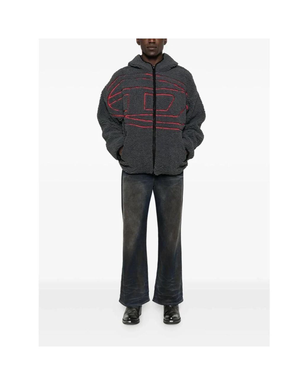 DIESEL Black Zip-Throughs for men