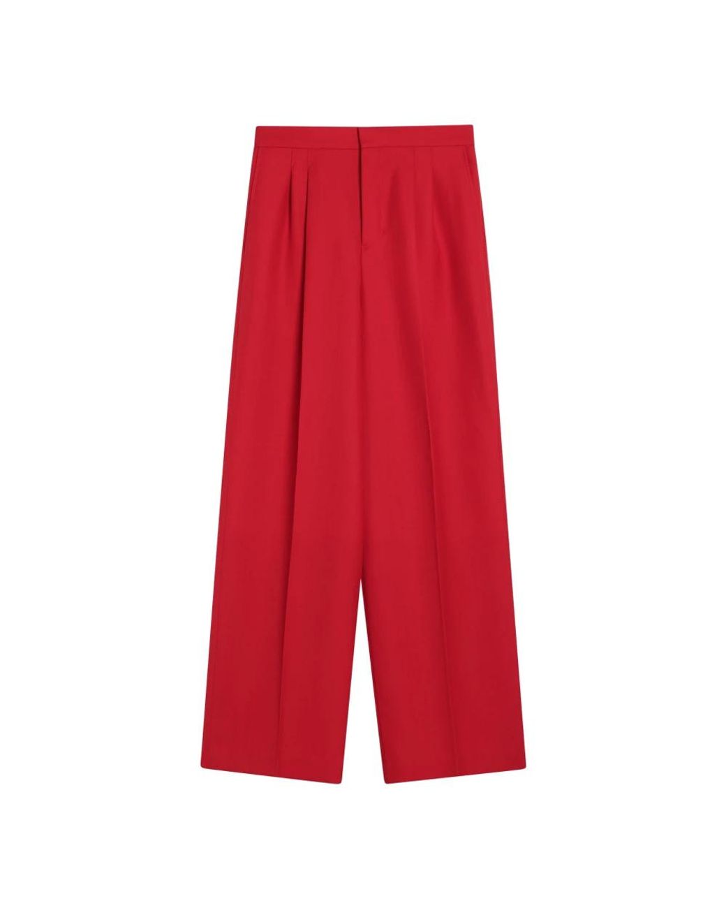 Ami Paris Wide Trousers in Red | Lyst
