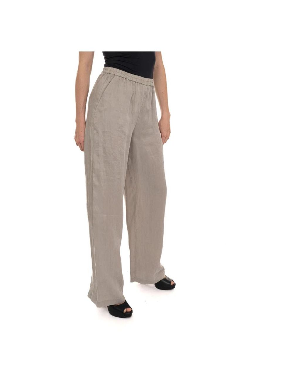 Emporio Armani Gray Wide Trousers