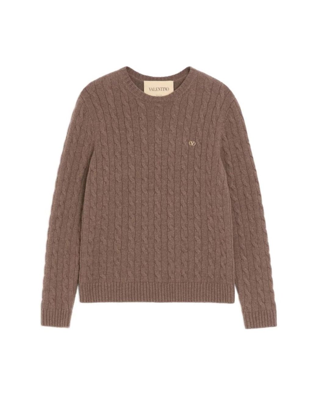 Valentino Brown Round-Neck Knitwear for men