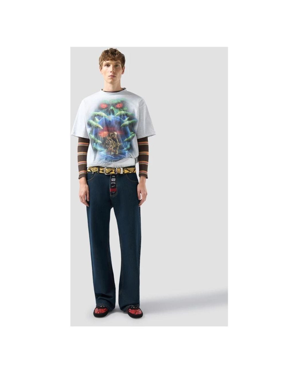 Gcds Blue Wide Jeans for men
