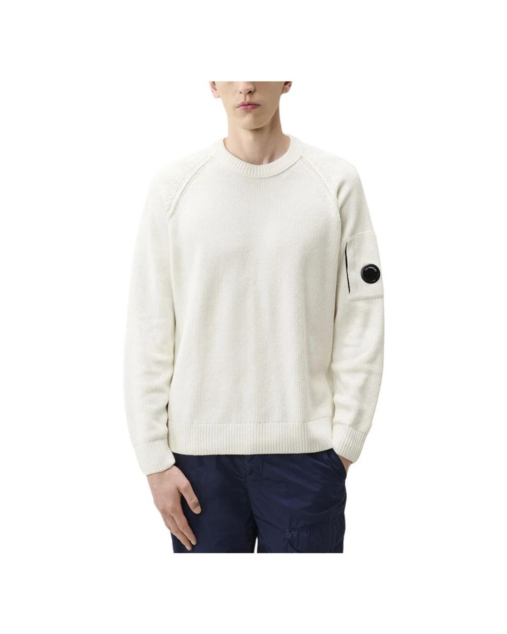 C P Company White Round-Neck Knitwear for men