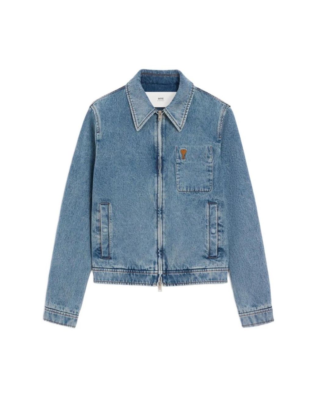 AMI Blue Denim Jackets for men