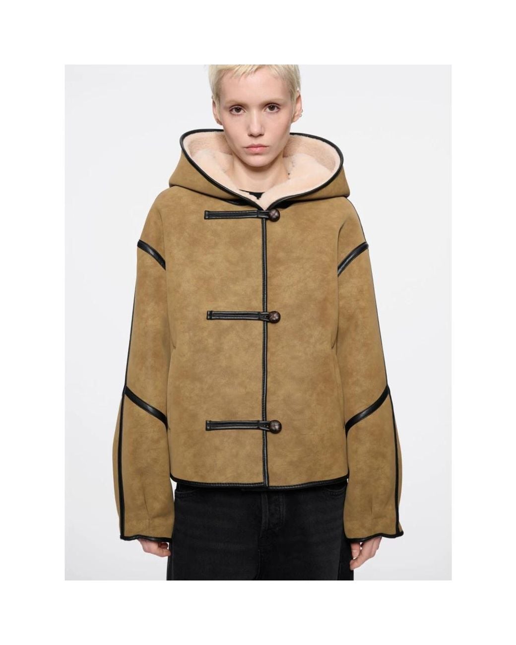 Stand Studio Green Faux Fur & Shearling Jackets
