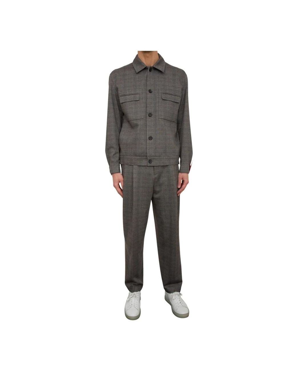 Boss Gray Single Breasted Suits for men