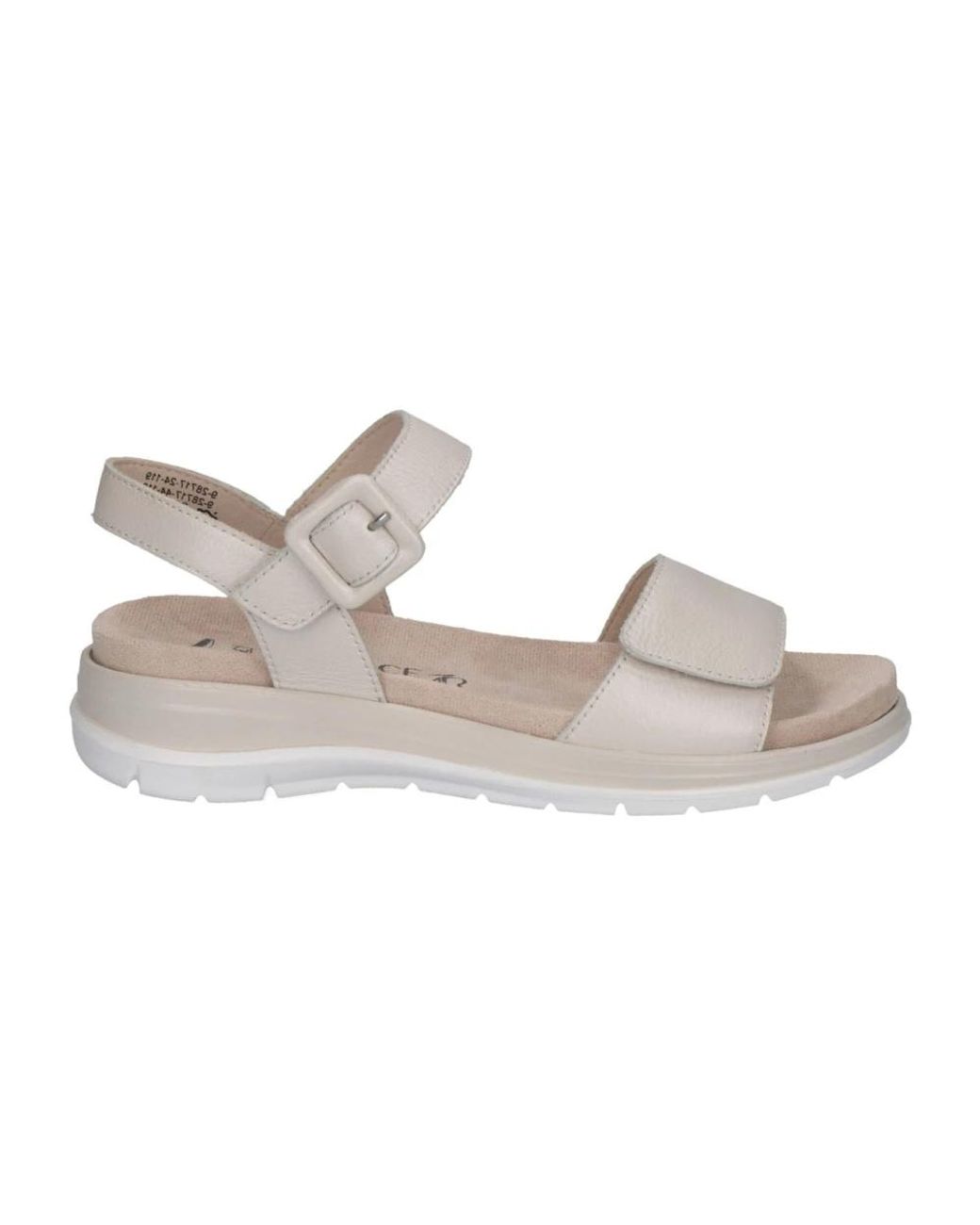 Caprice Gray Flat Sandals