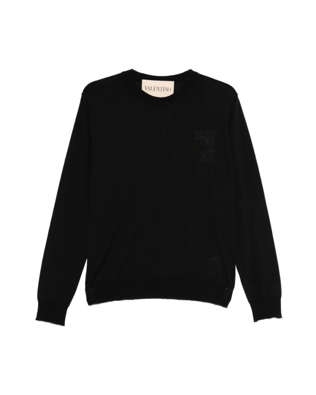 Valentino Black Round-Neck Knitwear for men