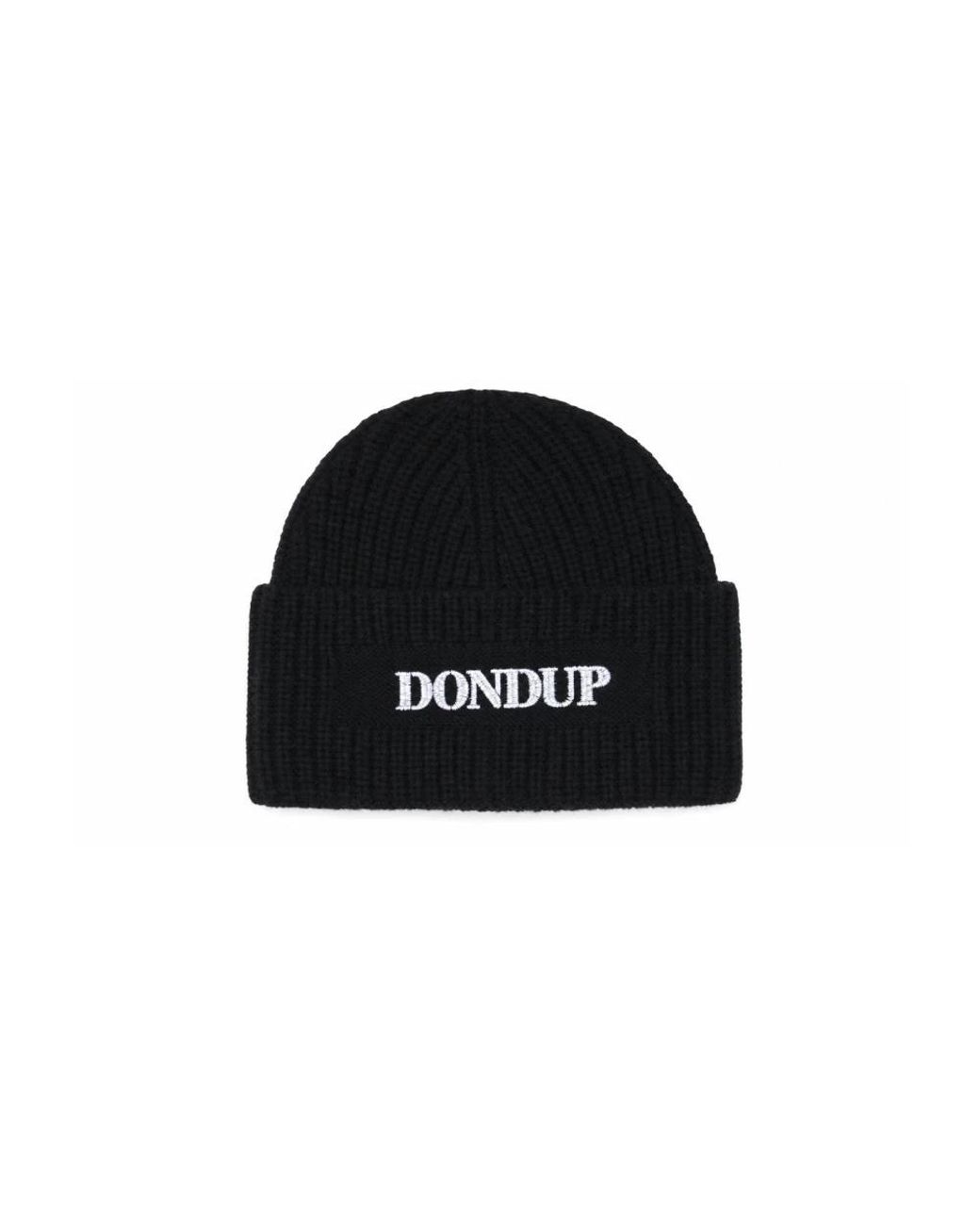 Dondup Logo-Patch Rippstrick-Mütze in Black für Herren