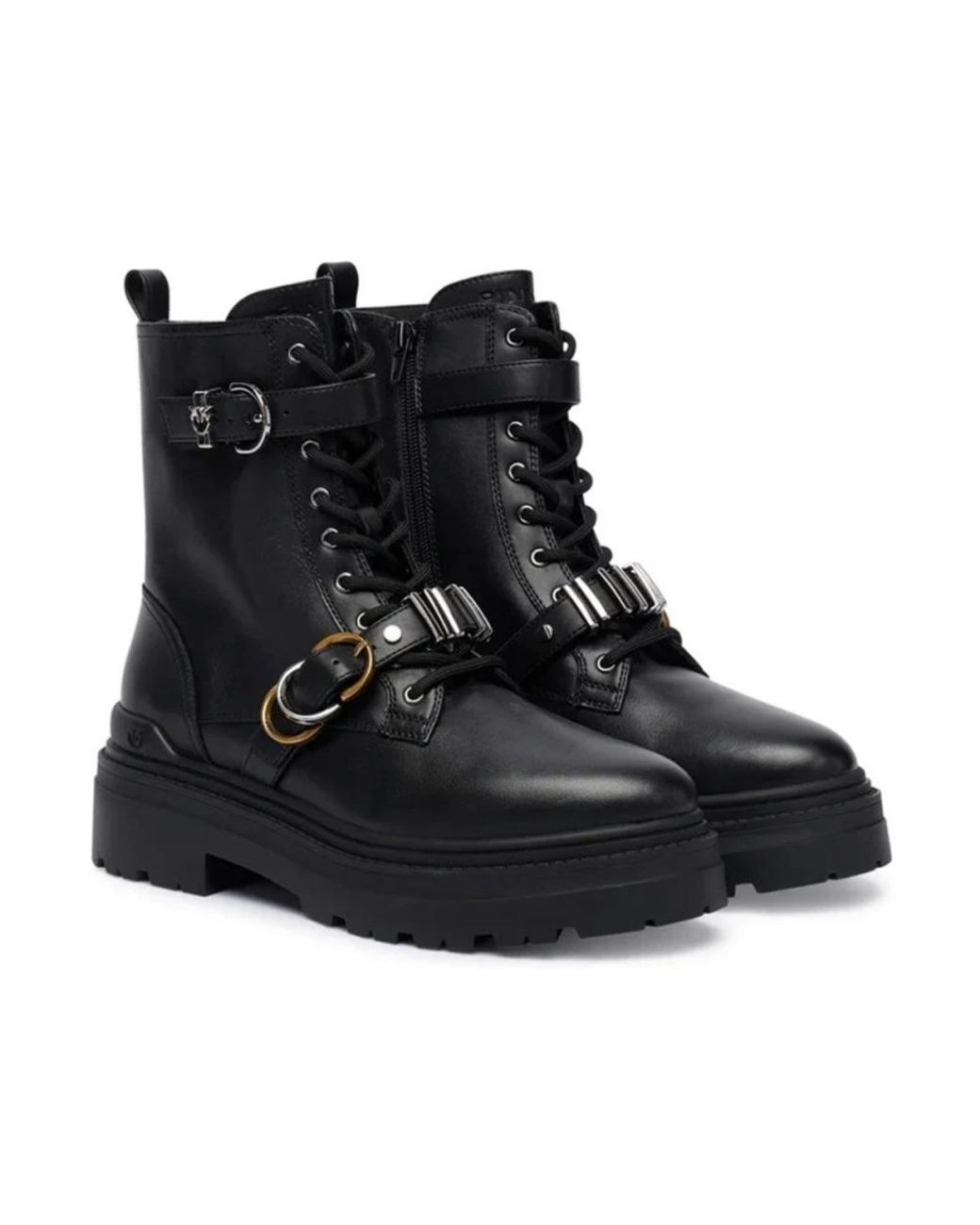 Pinko Black Lace-Up Boots