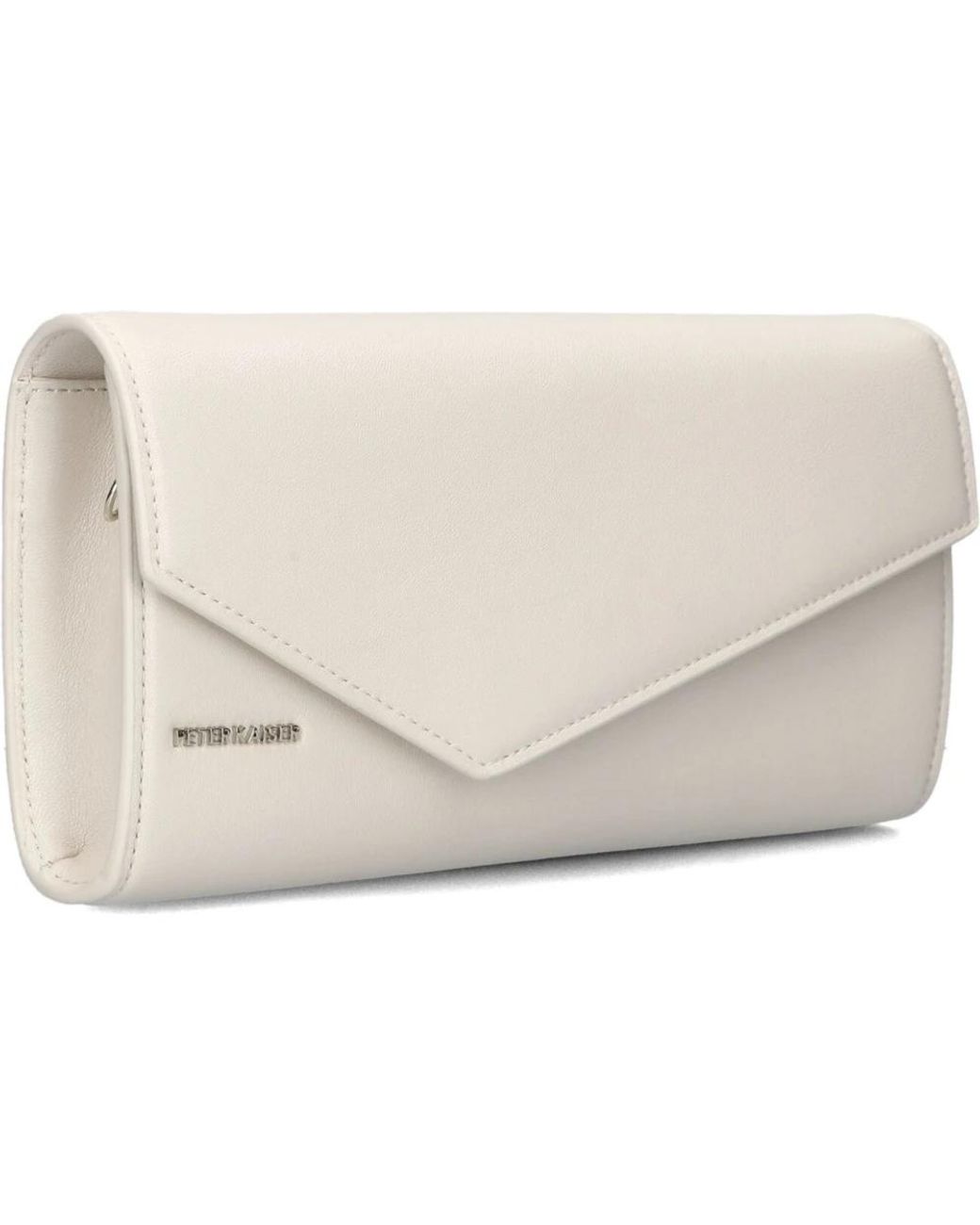 Peter Kaiser Tassen ,Wit ,Leer Elegante Witte Leren Clutch in het Natural