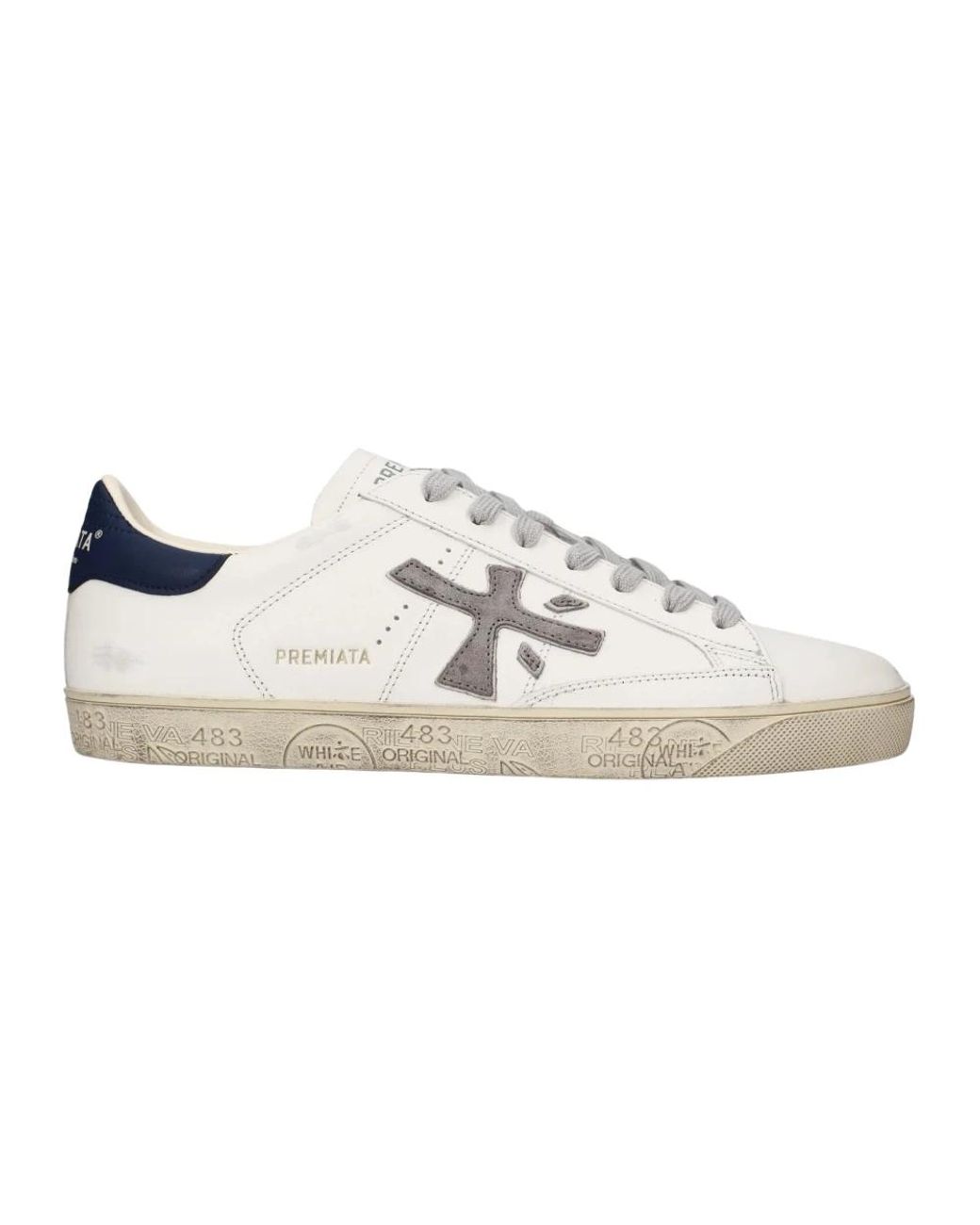 Premiata Steven Leder-Sneakers in White für Herren