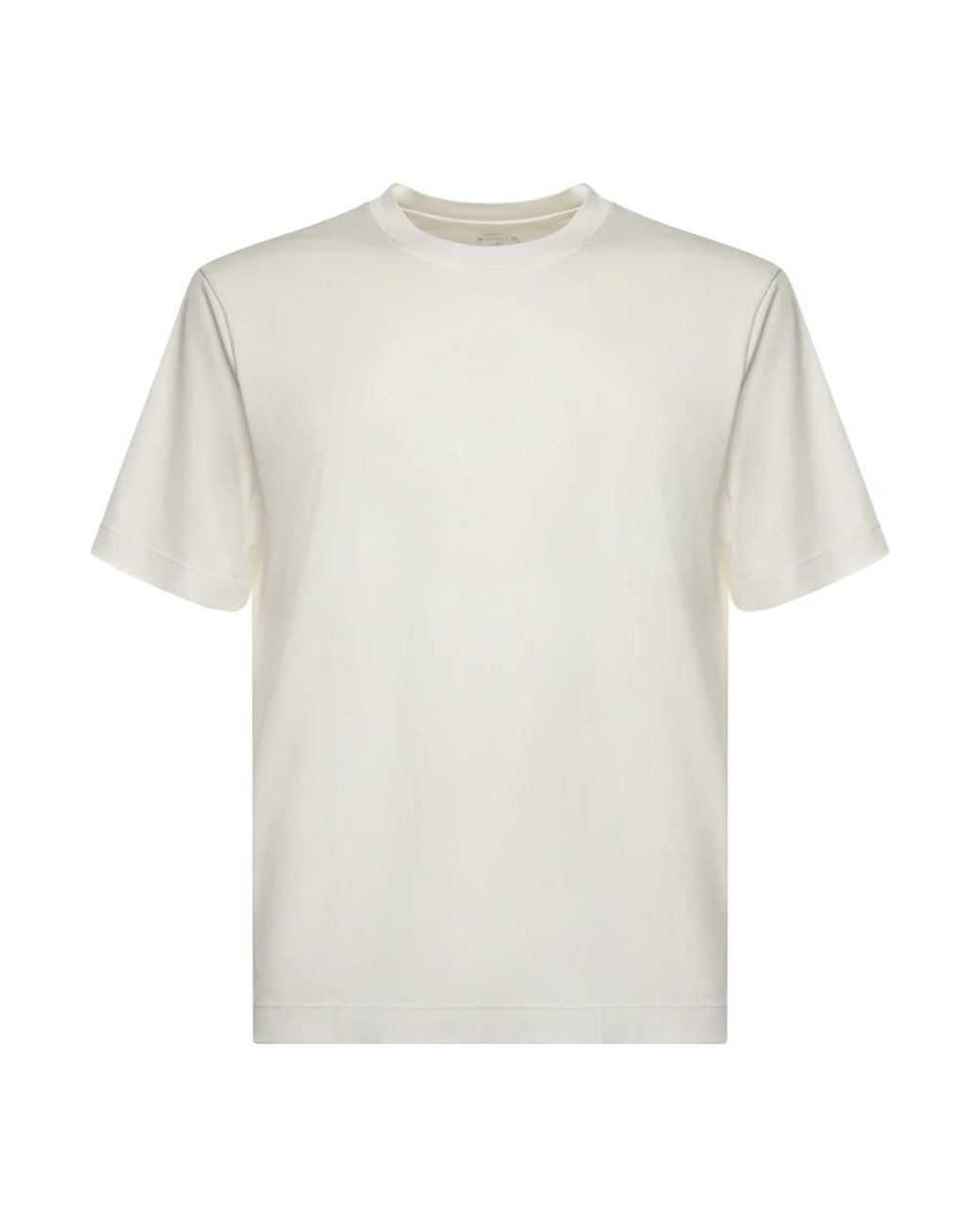 Eleventy Tops ,Wit ,Katoen T-Shirt Met Ronde Hals in het White voor heren