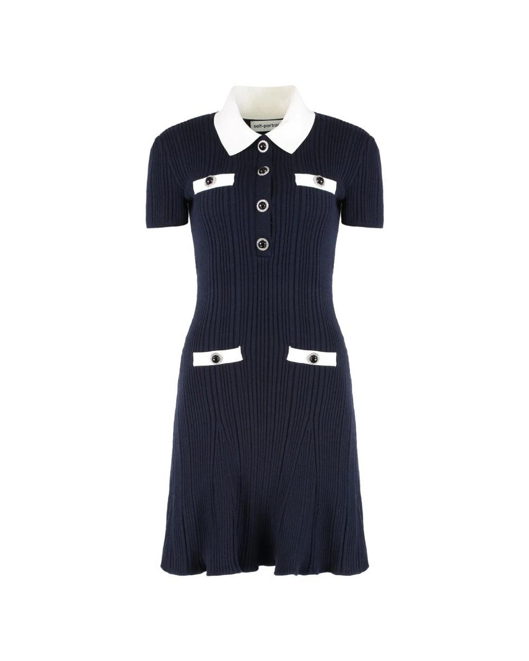 Self-Portrait Blue Short Dresses