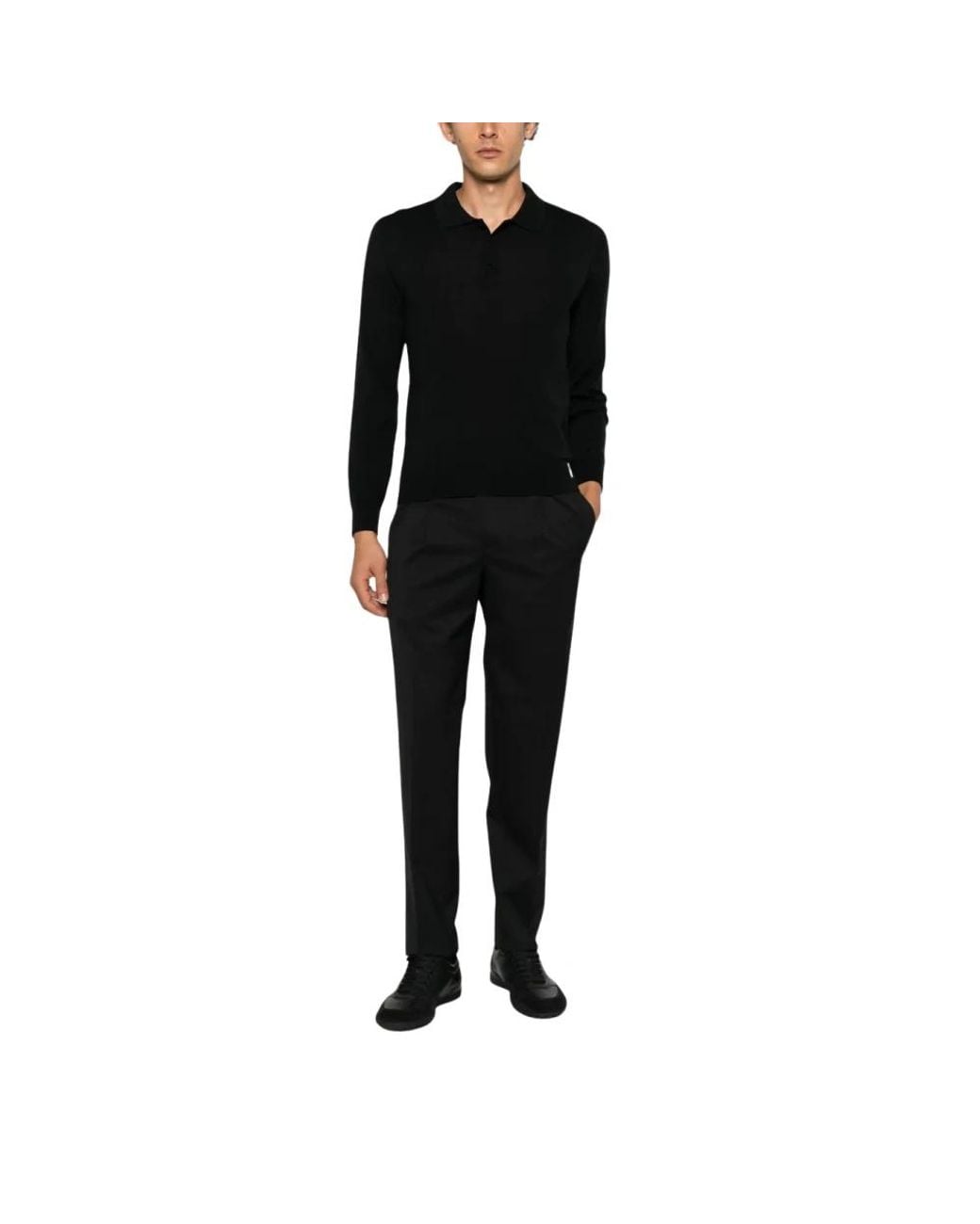 Canali Black Polo Shirts for men