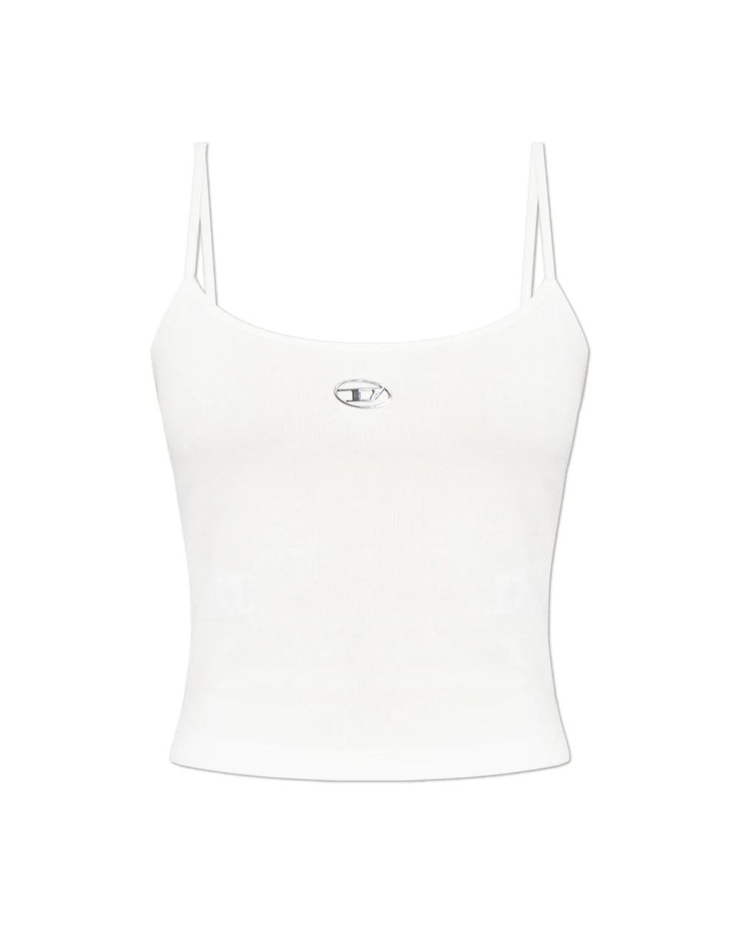 DIESEL White Sleeveless Tops