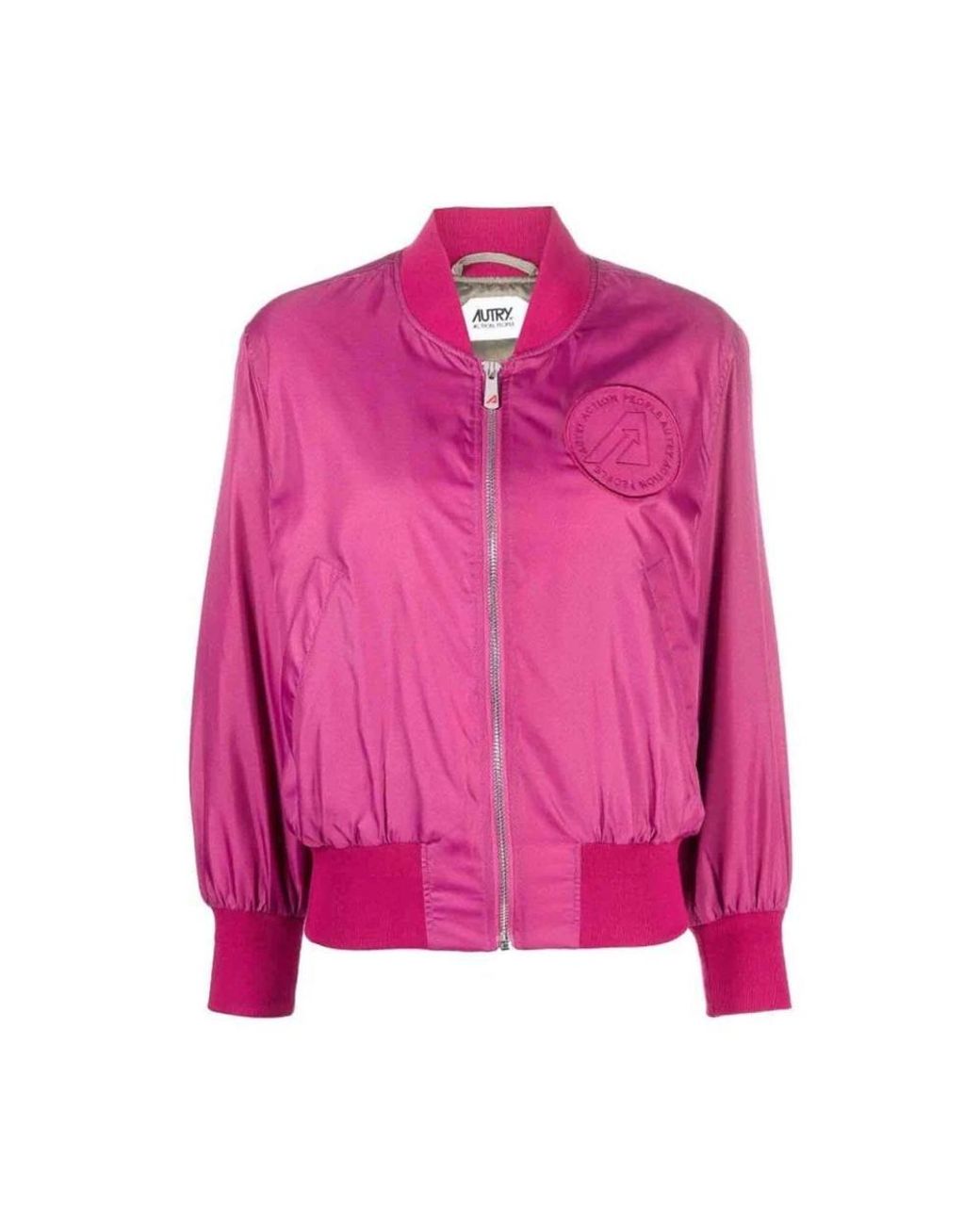 Autry Jassen ,Roze ,Nylon Logo Bomber Jacket in het Pink