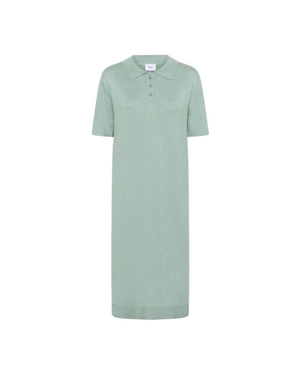Saint Tropez Kleedjes ,Groen ,Blauwe Surf Melange Polo Jurk in het Green