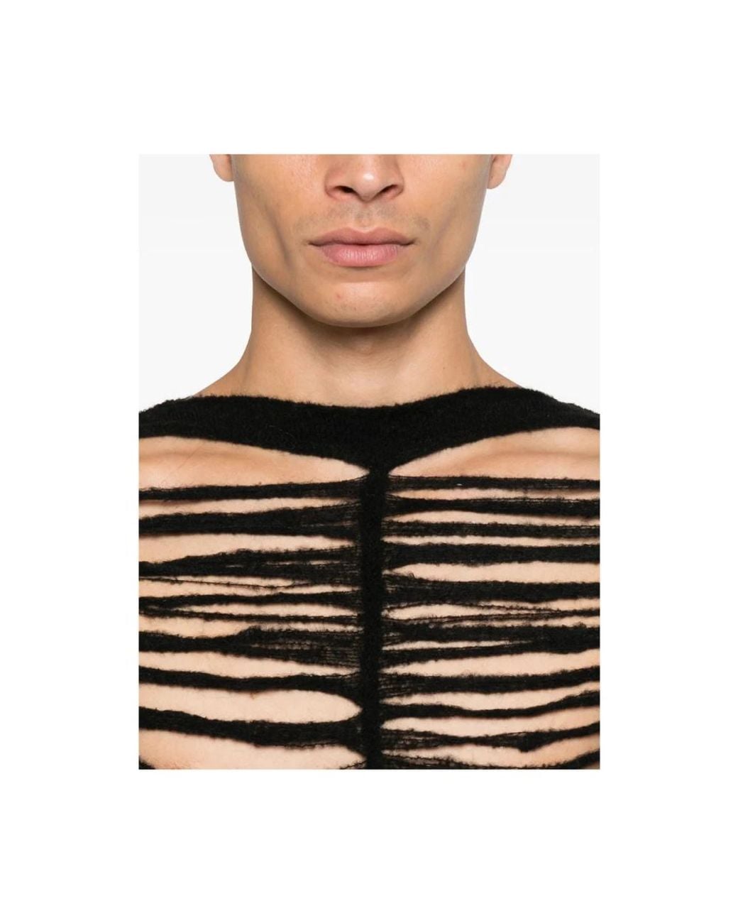 Round-Neck Knitwear Rick Owens de hombre de color Black