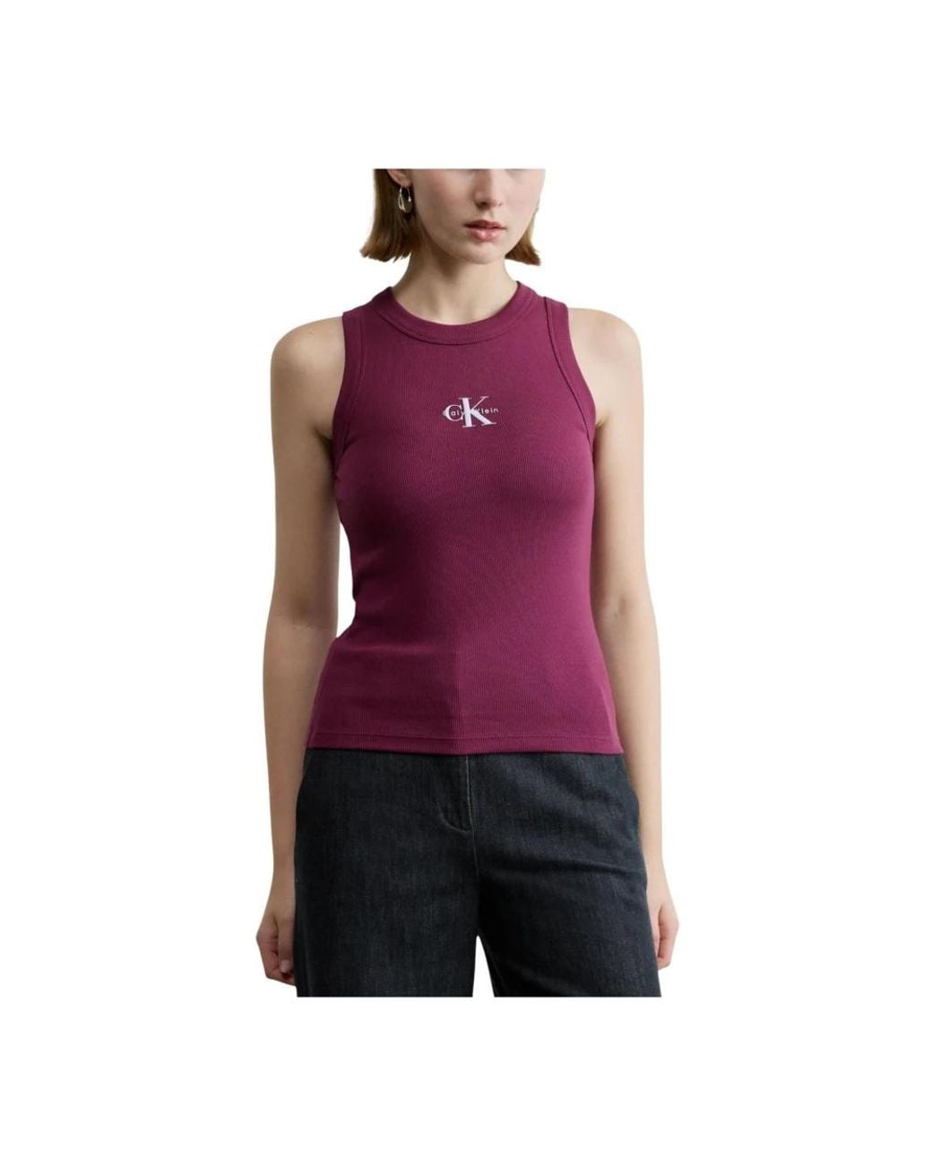 Calvin Klein Purple Sleeveless Tops