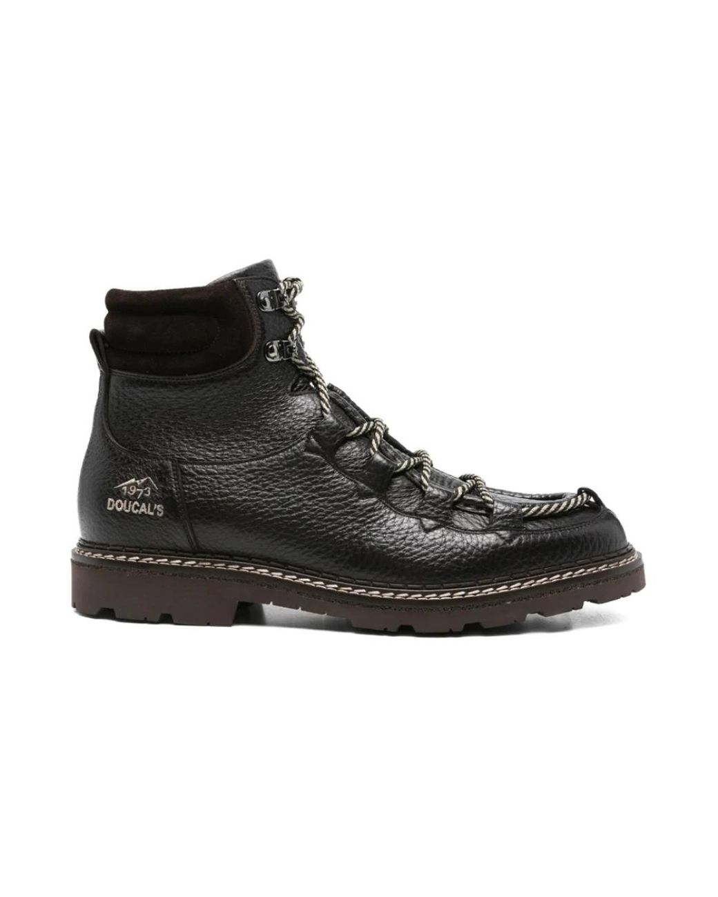 Doucal's Black Lace-Up Boots for men