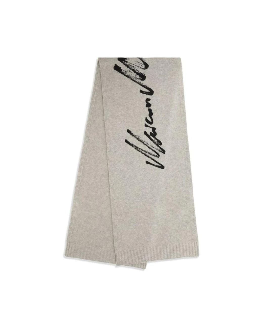 MM6 by Maison Margiela Gray Winter Scarves