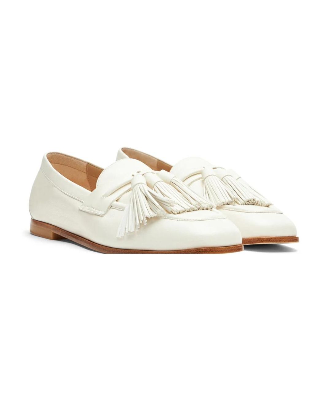 Stuart Weitzman White Loafers