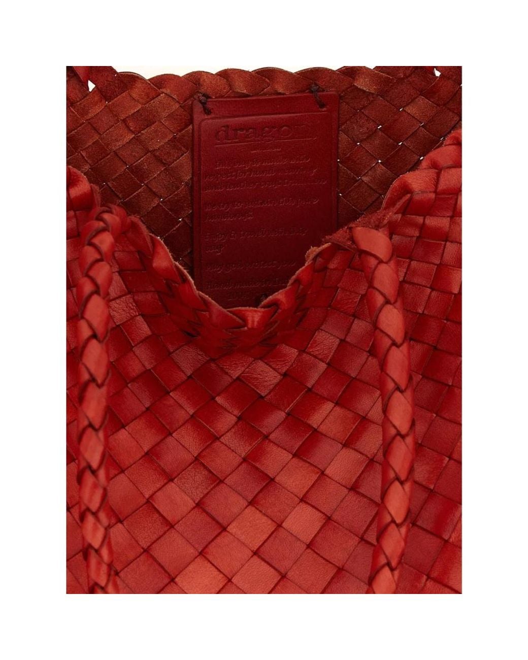Dragon Diffusion Red Geflochtene Ledertasche