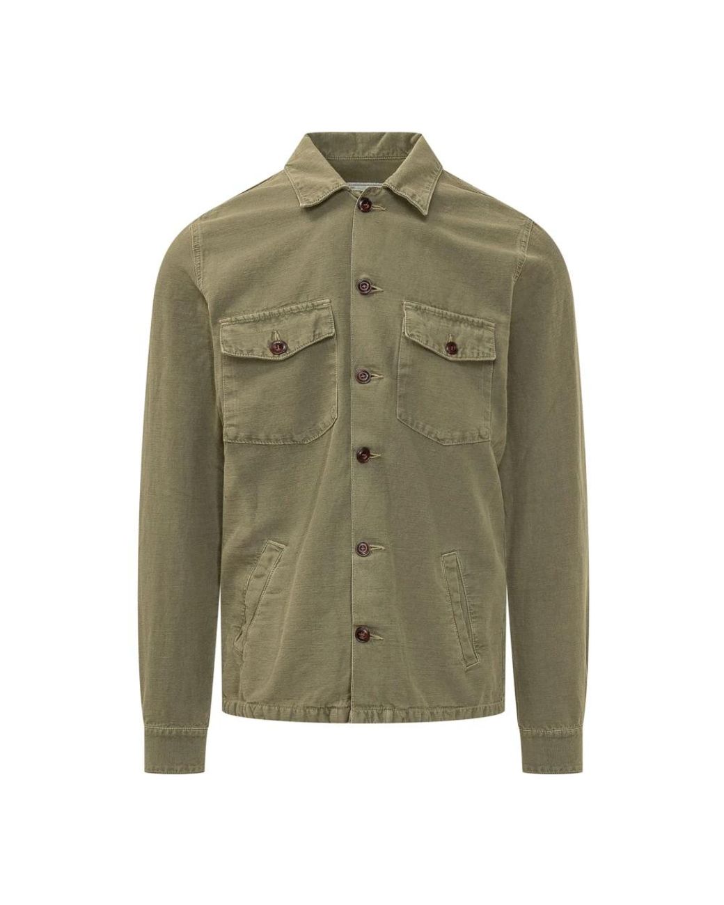 Bl'ker Shirtjack Met Borstzakken Met Knopen in het Green voor heren