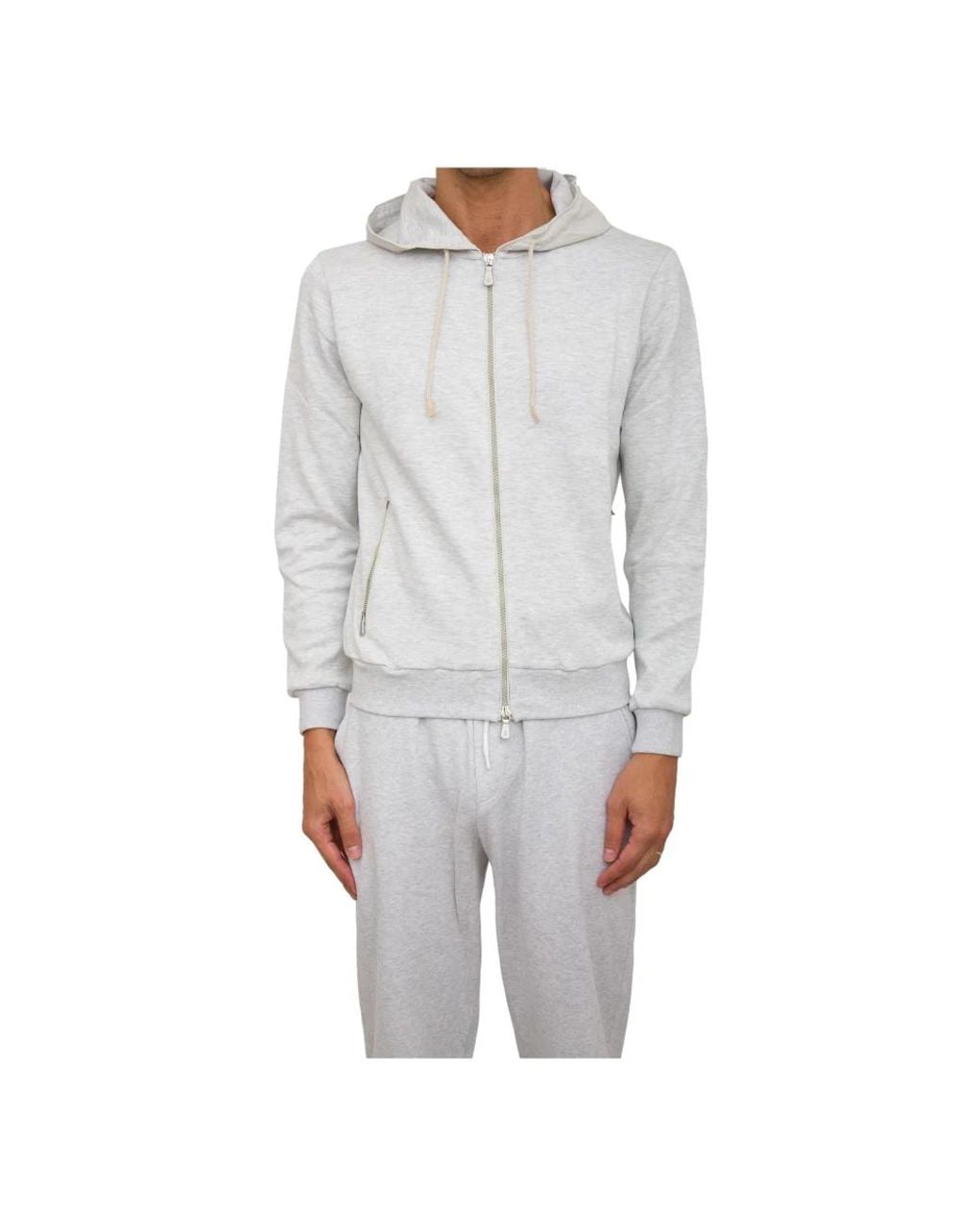 Eleventy Gray Zip-Throughs for men