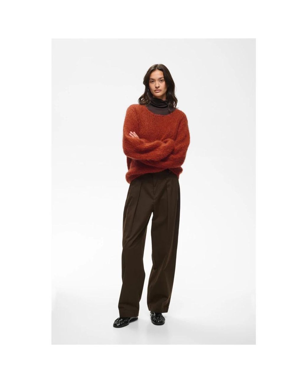 Inwear Brown Round-Neck Knitwear